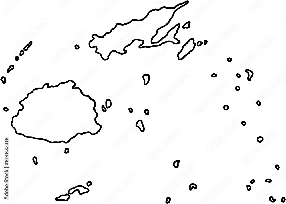 doodle freehand drawing of fiji island map. doodle freehand drawing of fiji island map.