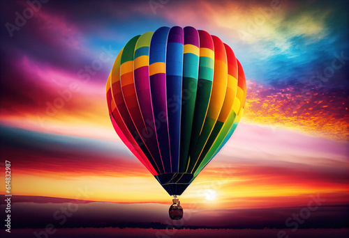 rainbow air balloon. Generative Ai
