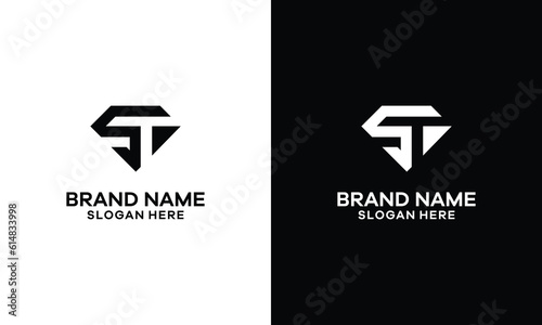 letter, initial ST diamond logo design.