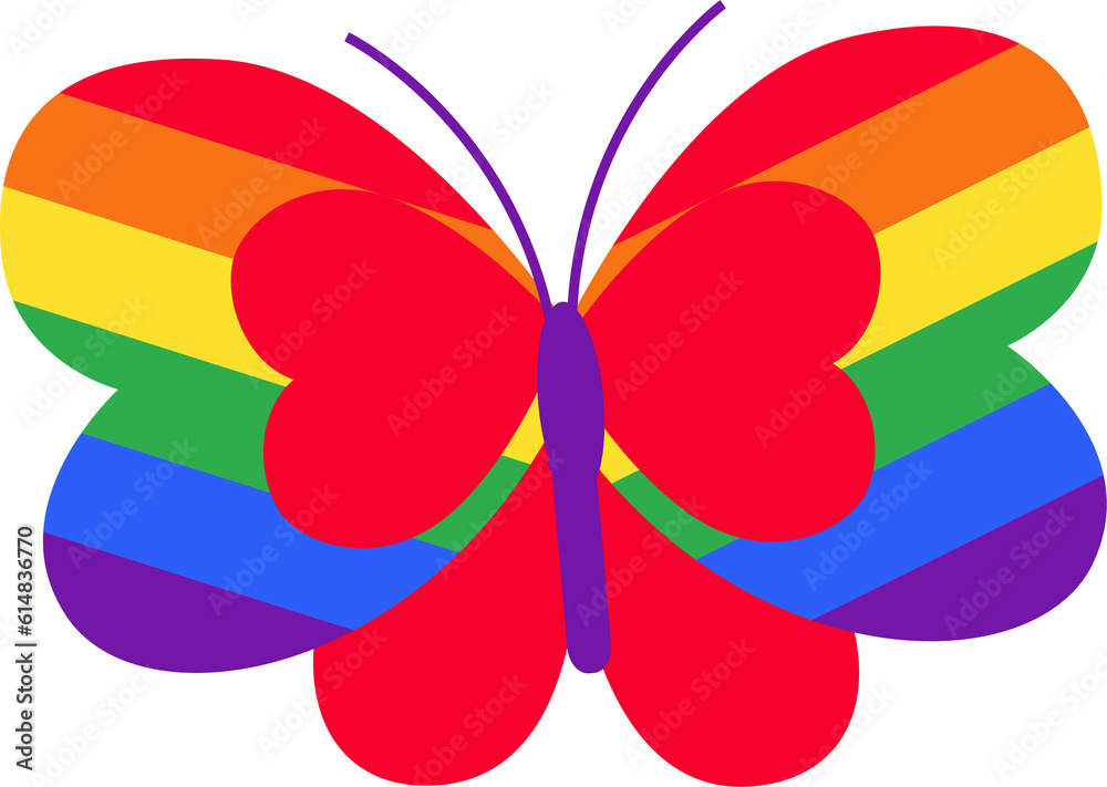 Butterfly rainbow color lgbt flag. Butterfly rainbow color lgbt flag.