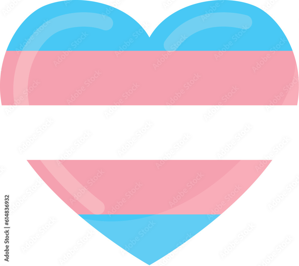 Trans heart color flag .