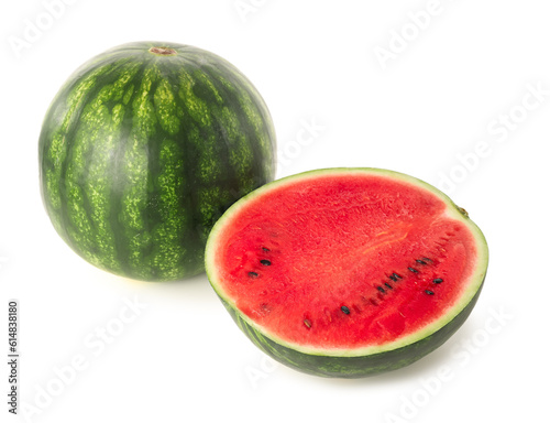 Fresh watermelons on white background