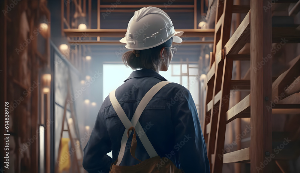 female engineer back view