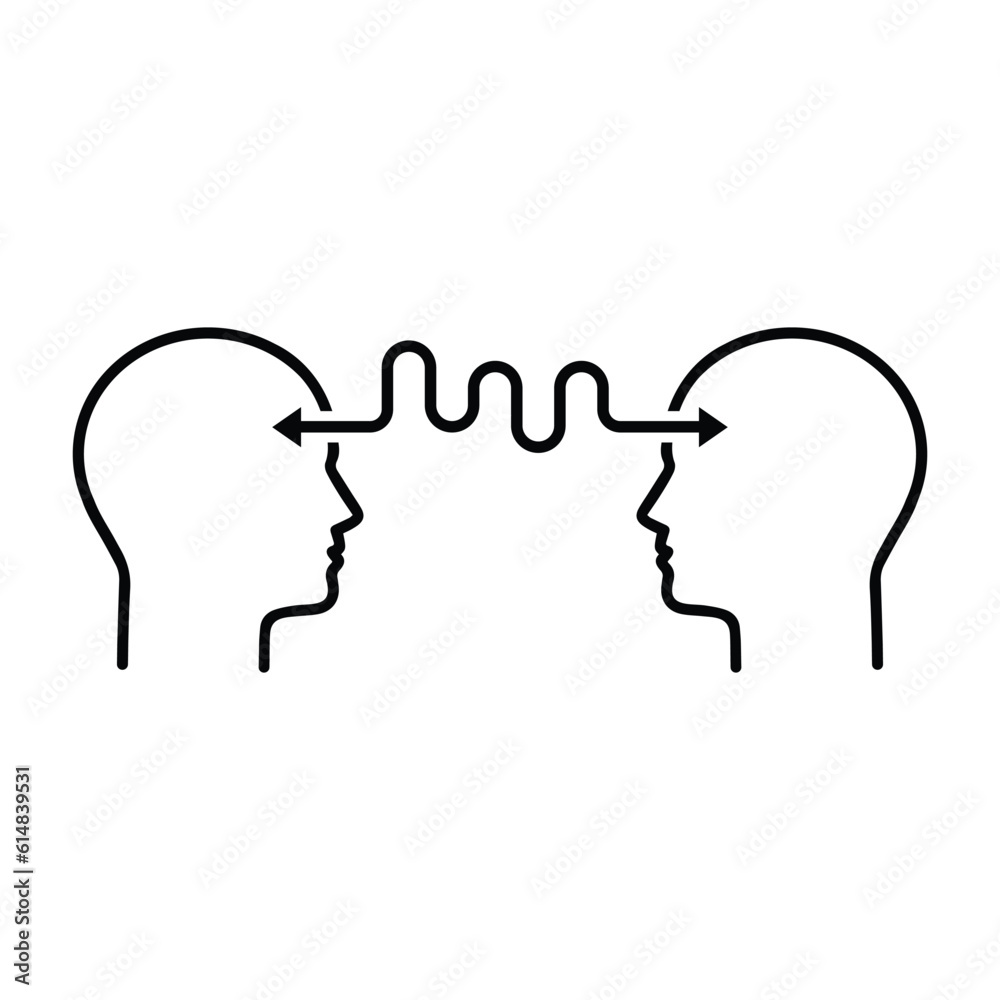 linear human heads like empathy icon. concept of support therapy or ...