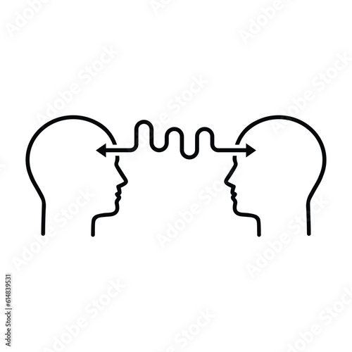 linear human heads like empathy icon. concept of support therapy or psychoanalysis and sympathy for people. flat stroke minimal care logotype graphic lineart art design isolated on white background