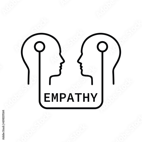 simple empathy icon with human heads. flat stroke minimal care logotype graphic lineart art design isolated on white background. concept of support therapy or psychoanalysis and sympathy for people