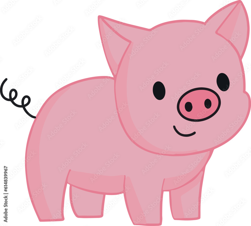 Portait of a pig vector illustration