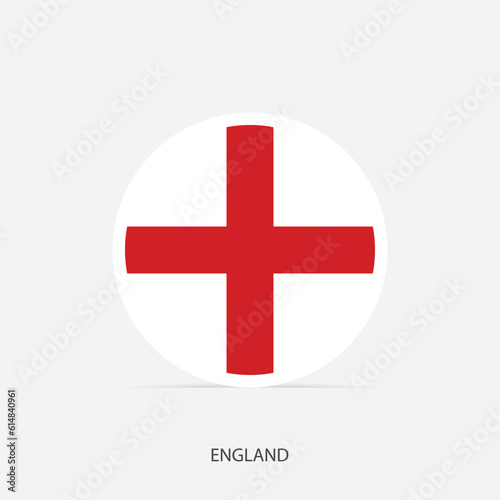 England round flag icon with shadow.