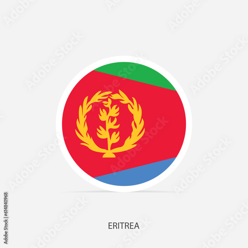 Eritrea round flag icon with shadow.