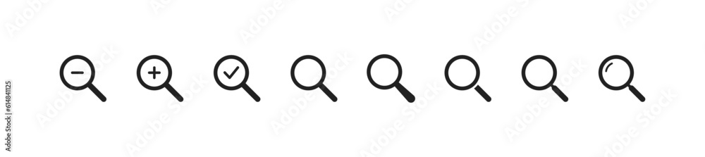 Magnifying glass icon set. Vector EPS 10 Magnifying glass icon set. Vector EPS 10
