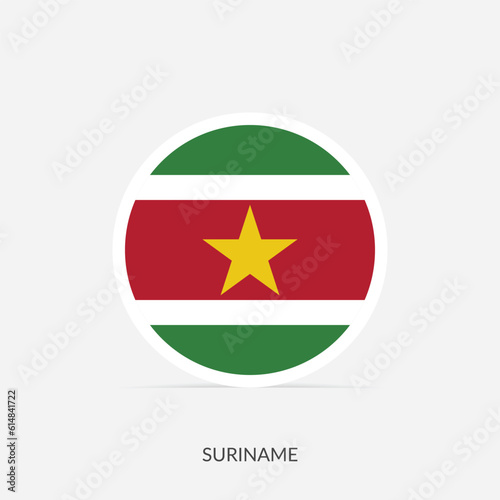 Suriname round flag icon with shadow. Free Download Suriname round flag icon with shadow. - GFXLoad