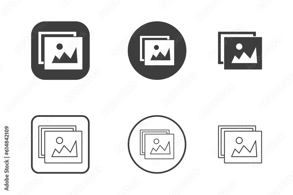 Image icon design 6 variations. Isolated on white background. Image icon design 6 variations. Isolated on white background.