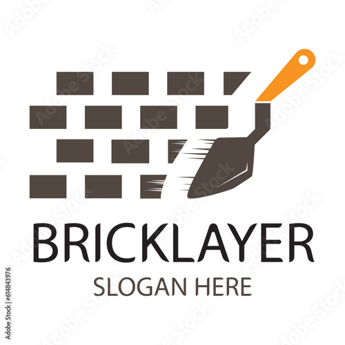 bricklayer logo vector design template 