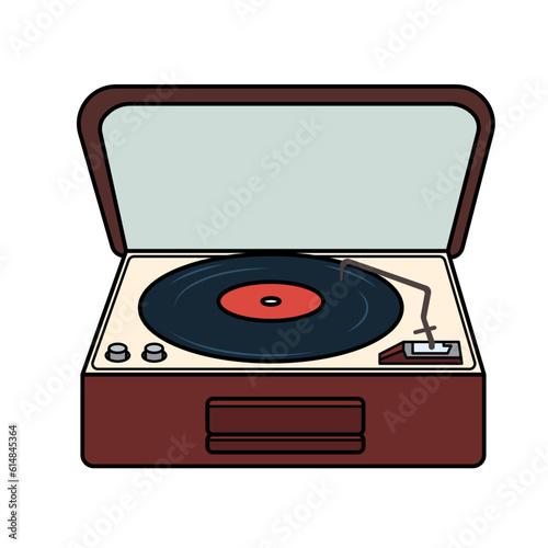 Turntable vintage record player illustration vector image