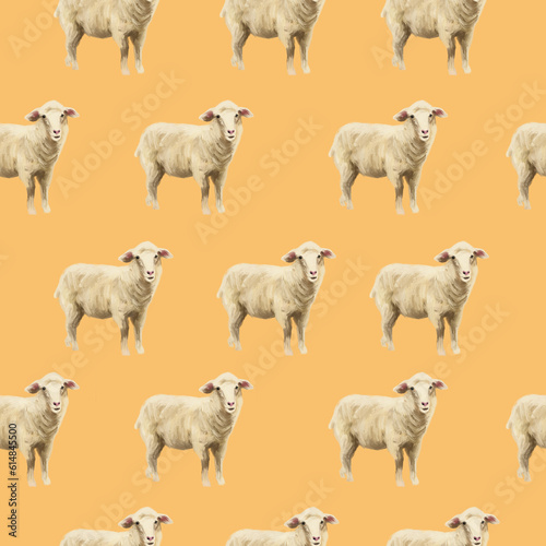 Wallpaper Mural PNG, seamless pattern of handdrawn sheep illustration PNG image Torontodigital.ca