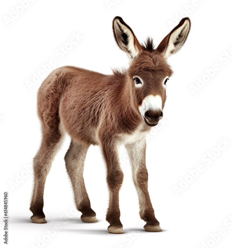 Cute little donkey generative AI illustration. Lovely baby animals concept © Uros Petrovic