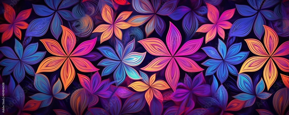 Geometric flowers background, vivid colors wallpaper texture Generative AI Geometric flowers background, vivid colors wallpaper texture Generative AI