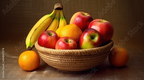fruits in a basket HD 8K wallpaper Stock Photographic Image
