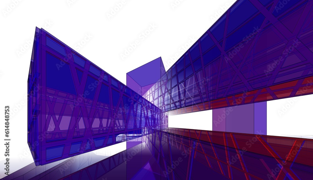 Fototapeta premium Modern architecture 3d illustration