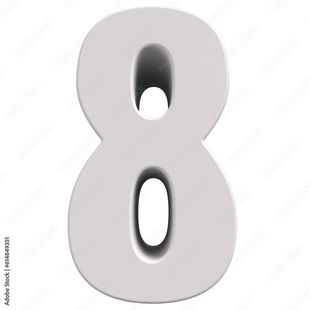 3d white number 8 3d white number 8