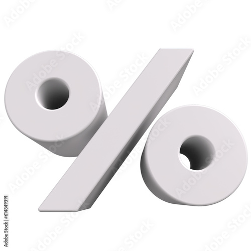 Obraz na płótnie percent symbol 3d rendered