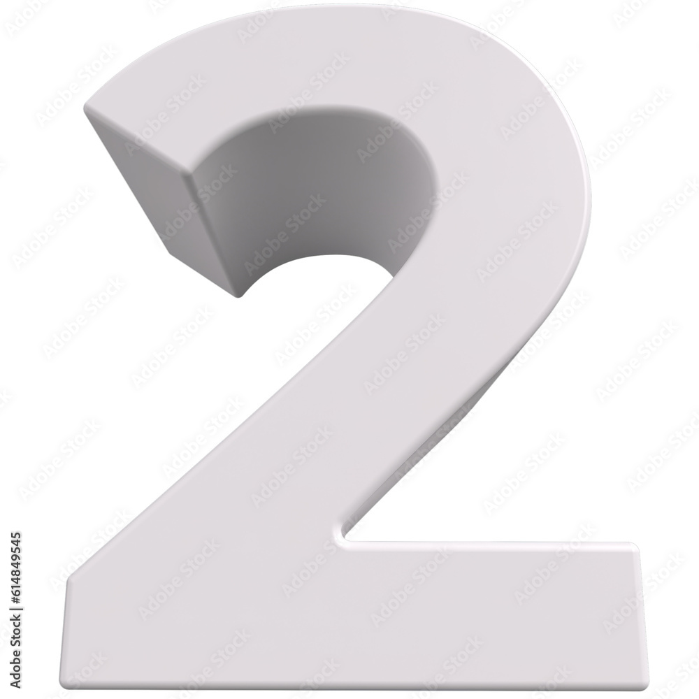 3d white number 2 3d white number 2