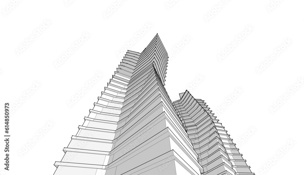 Modern architecture 3d illustration Modern architecture 3d illustration