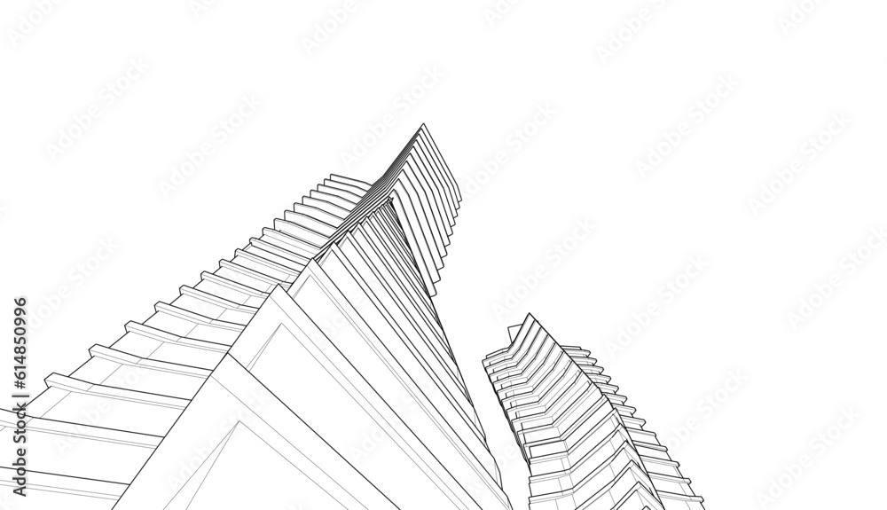 Modern architecture 3d illustration Modern architecture 3d illustration