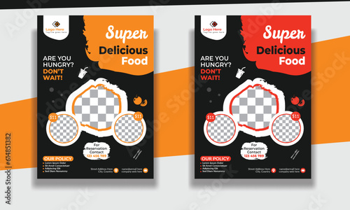 Fast Food Flyer Design Template cooking, restaurant menu, food ordering, Pizza, Burger, French fries and Soda. Vector illustration for banner, poster, flyer, cover, menu, brochure.