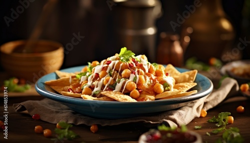 samosa chaat with chickpeas