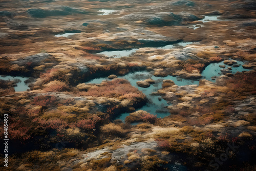 The beauty of the arctic tundra landscape. Generative AI © PIRMYN