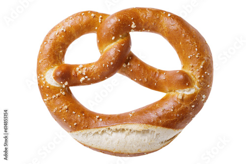 Canvas Print Bavarian pretzel isolated on transparent background, top view