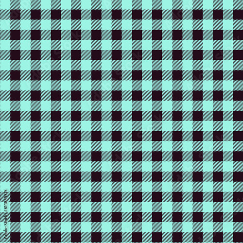Gingham seamless pattern.Green black background texture. Checked tweed plaid repeating wallpaper. Fabric design.