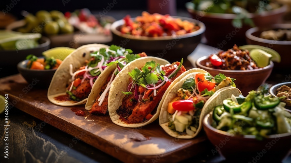 typical mexican tacos, food