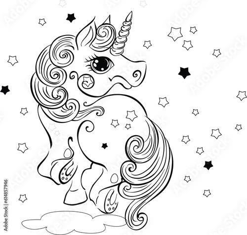 Cartoon Unicorn Vector Graphic