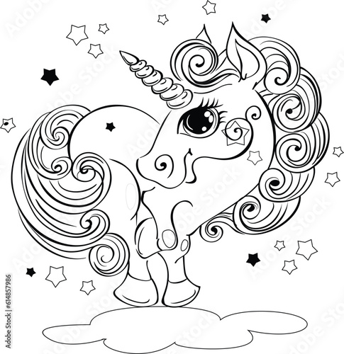 Cartoon Unicorn Vector Graphic
