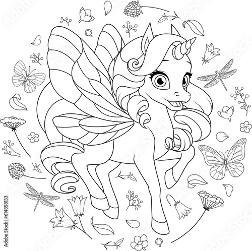 Cartoon Unicorn Vector Graphic