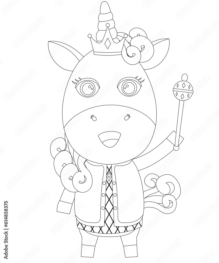 Cartoon Unicorn Vector Graphic