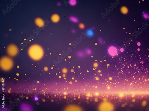 Magical neon background with bokeh and tiny. ai generative