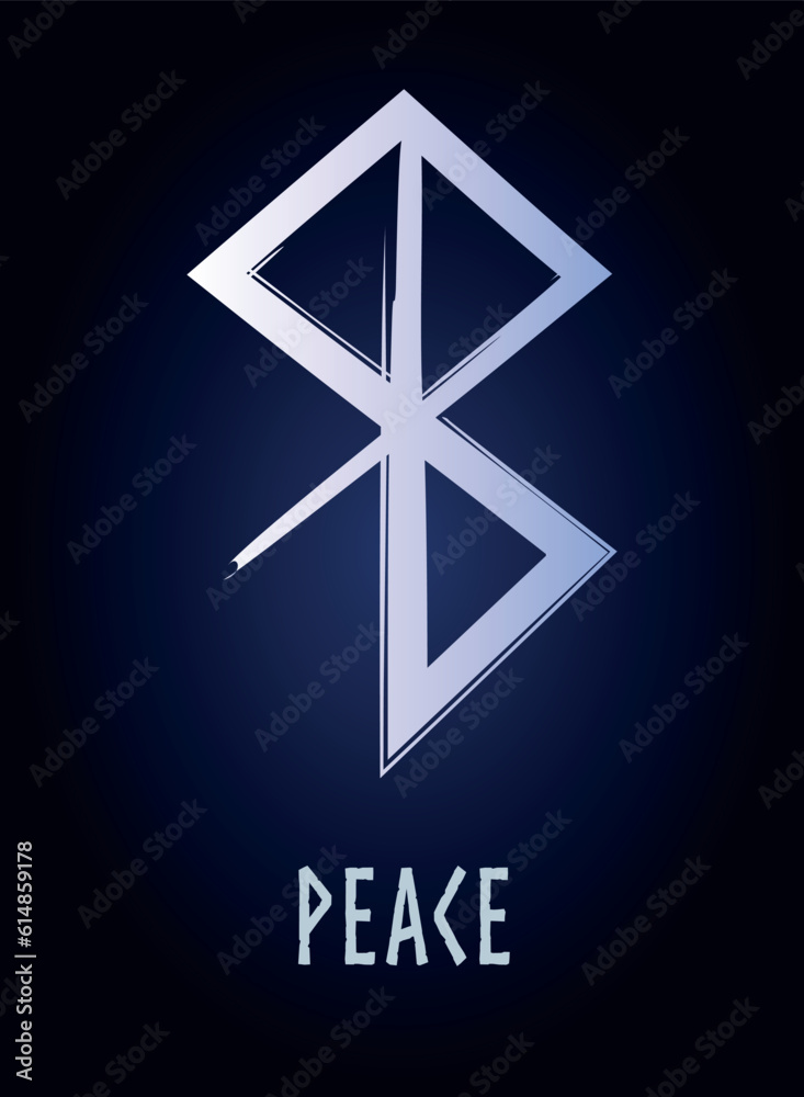 Hand drawn full editable norse symbol for peace. Hand drawn full editable norse symbol for peace.