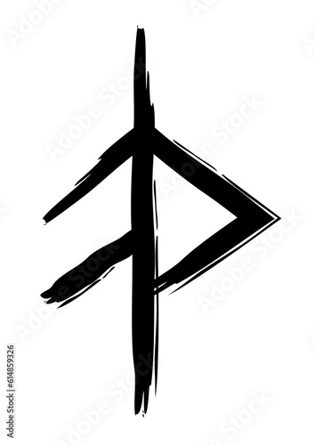 Hand drown full editable norse symbol for grace.