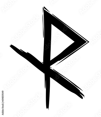 Hand drawn full editable norse symbol for safe travelling. 