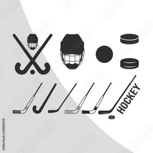 Hockey Equipment Bundle, Hockey Sticks, Hockey Monogram SVG, Hockey Silhouette, Hockey Clipart, Hockey Cut File, Svg