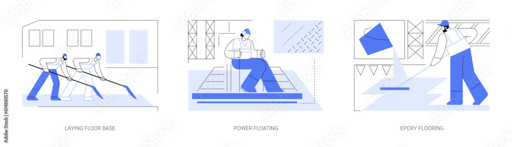 Commercial prorerty flooring abstract concept vector illustrations. Commercial prorerty flooring abstract concept vector illustrations.
