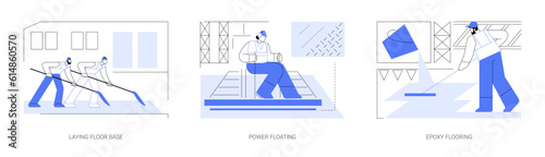 Commercial prorerty flooring abstract concept vector illustrations.