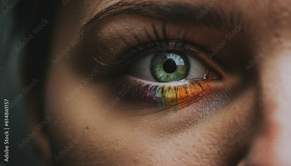 Beauty in focus A close up of a woman green eyes generated by AI Beauty in focus A close up of a woman green eyes generated by AI