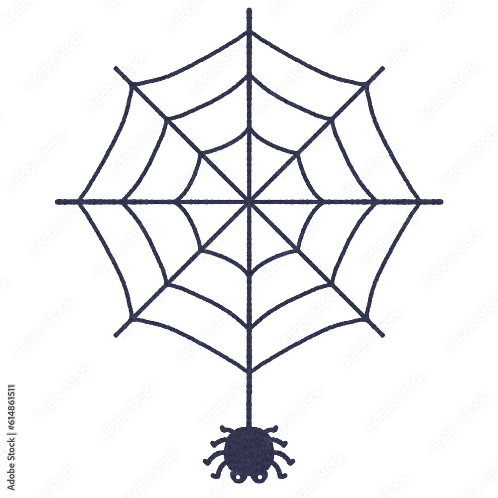 Fototapeta premium cute spooky Halloween spider hanging web