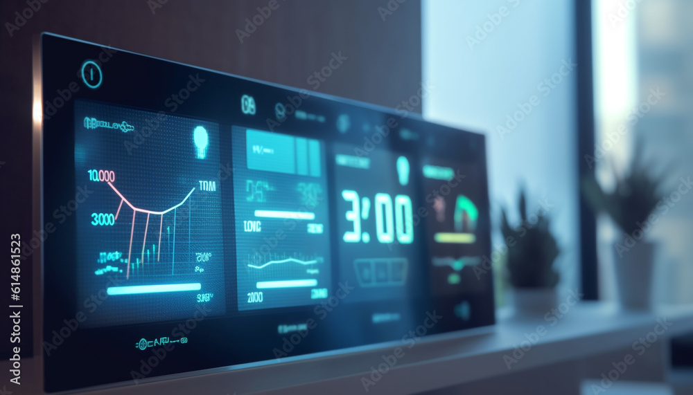 Abstract chart depicts blue growth in finance and investment success generated by AI Abstract chart depicts blue growth in finance and investment success generated by AI