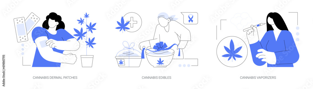 Fototapeta premium Legalized marijuana abstract concept vector illustrations.
