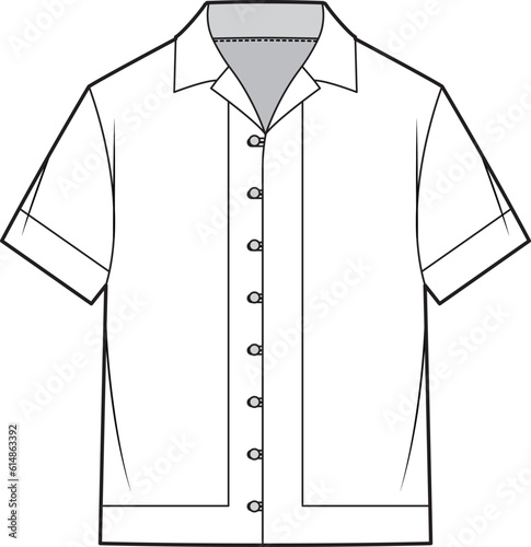 STATEMENT CROCHET SHIRT VECTOR FLAT DRAWING